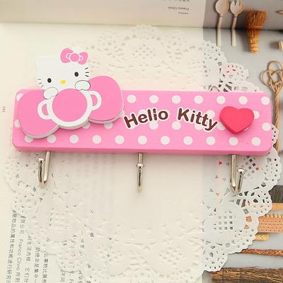 1 Pcs Cartoon Hello Kitty Home Door Wardrobe Key Hanger Kitchen Towel Wall Hook