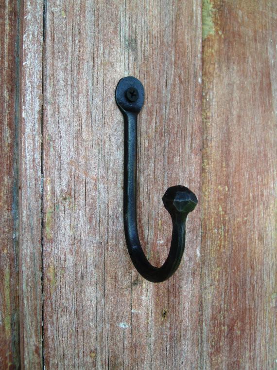 Small Ball End Wall Hook, Black Oil finished