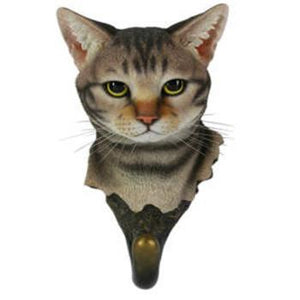 Tabby Cat Dark Grey Wall Hook